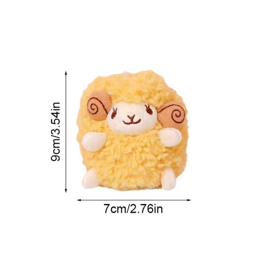 Cartoon Anime Style Lamb Keychain Plush Mini Size Sheep Backpack Charm  For Car Decoration