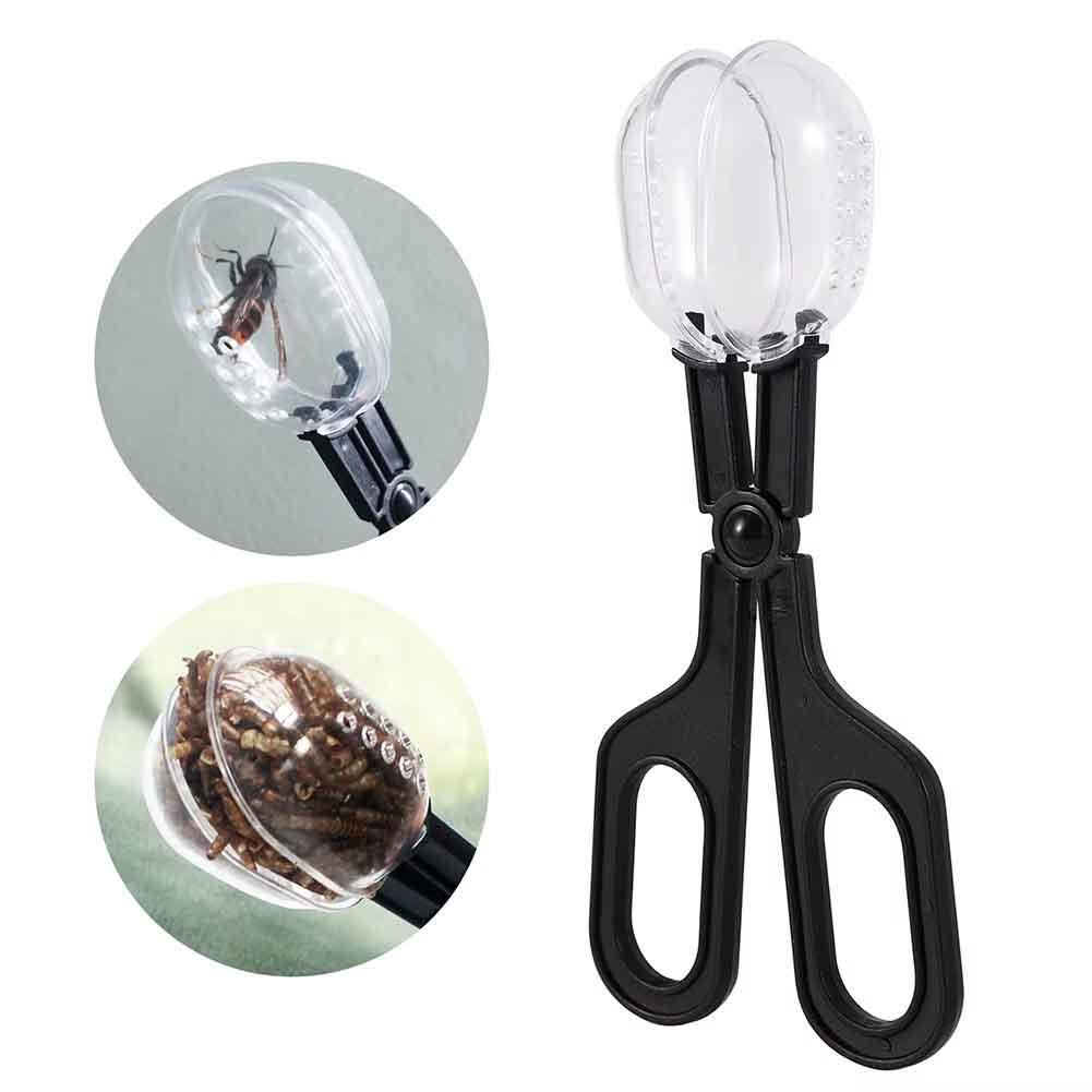 Practical-Reptile Terrarium Plastic Tongs Tweezers Pet Raising Feeding Tool Clip Children Plant Insect Biology Study Tool синий