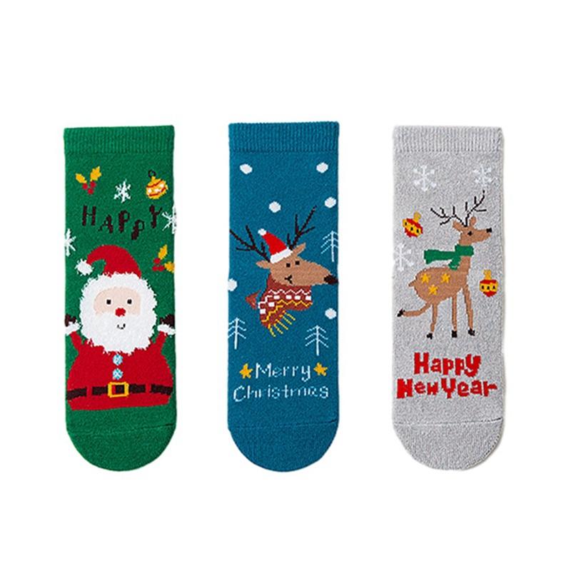 3 Pairs Kids Socks Children Boys Girls Cute Cartoon Pattern Socks Mid-tube Baby Socks
