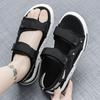 Fashion Summer Outdoor Men's Sandals Casual Anti-Slip Thick Bottom Soft Hiking Beach Flat Shoes EVA Outsole for Men Sport Black