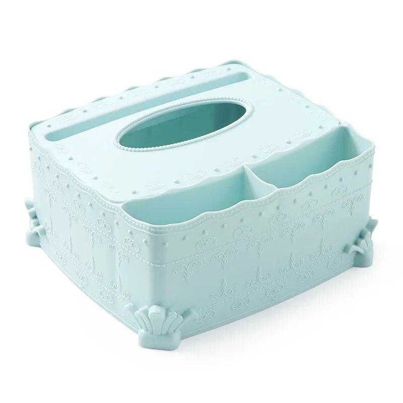 Европейский ящик для хранения бумажных полотенец, телевизор, кондиционер, ящик для хранения с пультом дистанционного управления, настольная пластиковая коробка небесно-голубой