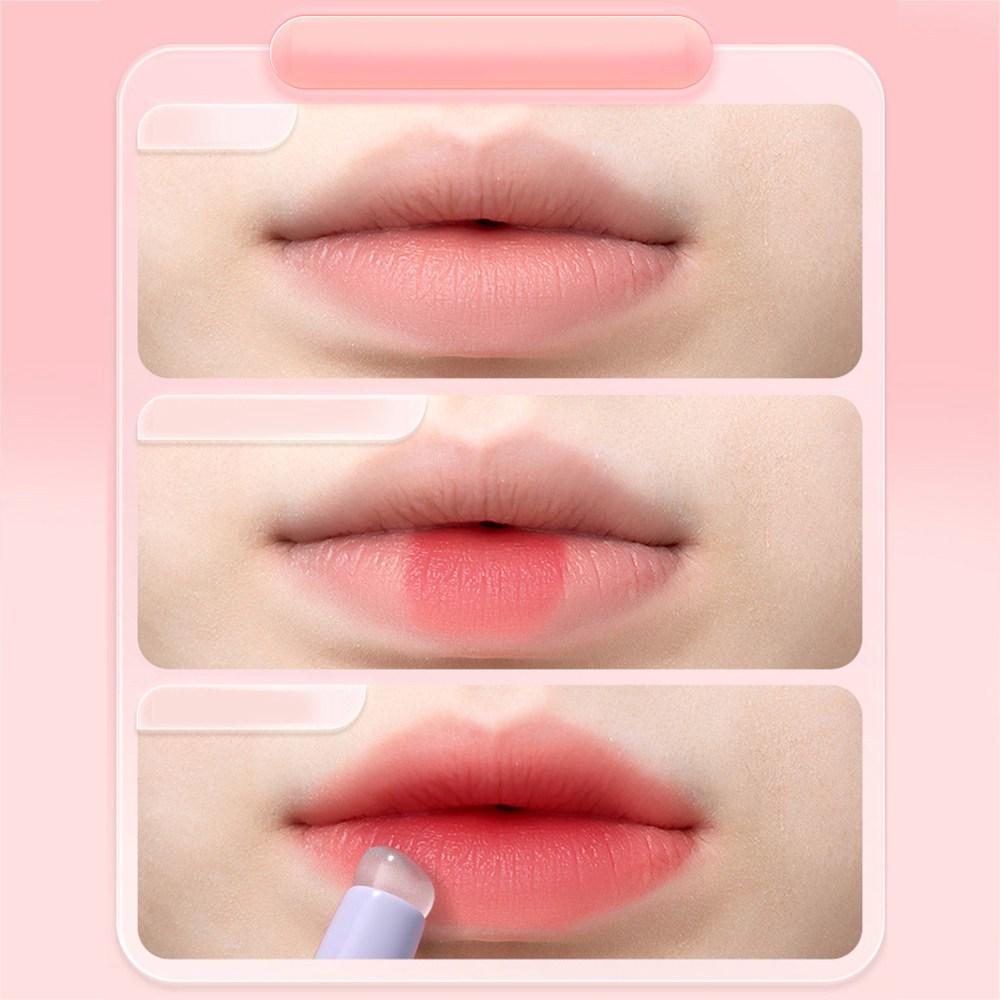 Pędzel do czyszczenia Ulepszony silikonowy korektor do ust w kształcie koniuszków palców Q Soft Lipstick Makeup, 1 sztuka, 02 różowy