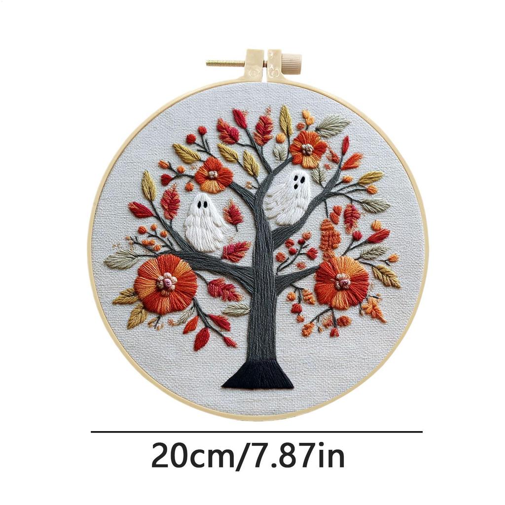 Halloween Embroidery Set Gothic Halloween Embroidery Beginner Kit Needlework Accessories For Holiday Costume Crafting Party