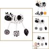 Plush Infant Crib Mobile With Bell Sound And Black White Animal Design