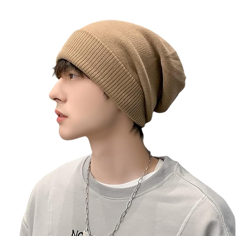 

[Karsaer] knit hat men s autumn/winter beanie hat ladies cold weather hat knit cap Heat retention Windproof breathable elasticity Plain color Fluffy