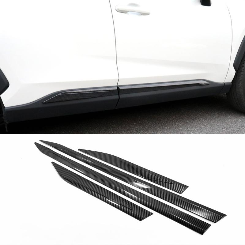 For Toyota RAV4 RAV 4 XA50 - Hybrid ABS Carbon Fiber Car Side Door Body Molding anti-scratch Protector Side Strips Trim