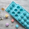1Pc 15 Cavity Silicone Rose Mold Chocolate Candy DIY Dessert Pudding Cake Decoration Mould Ice Cube Making Tool