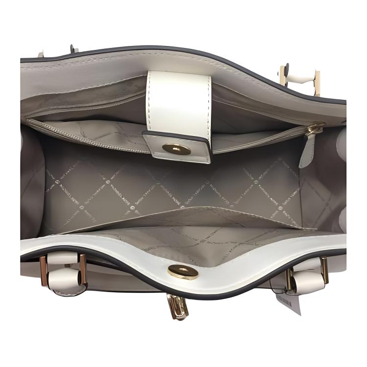 Michael Kors Hamilton Classic Solid Lock Commuter Fashion Elegant Leather Handbag Crossbody Bag Tote Medium Women handbags Cream 35T1GHMS2L-289