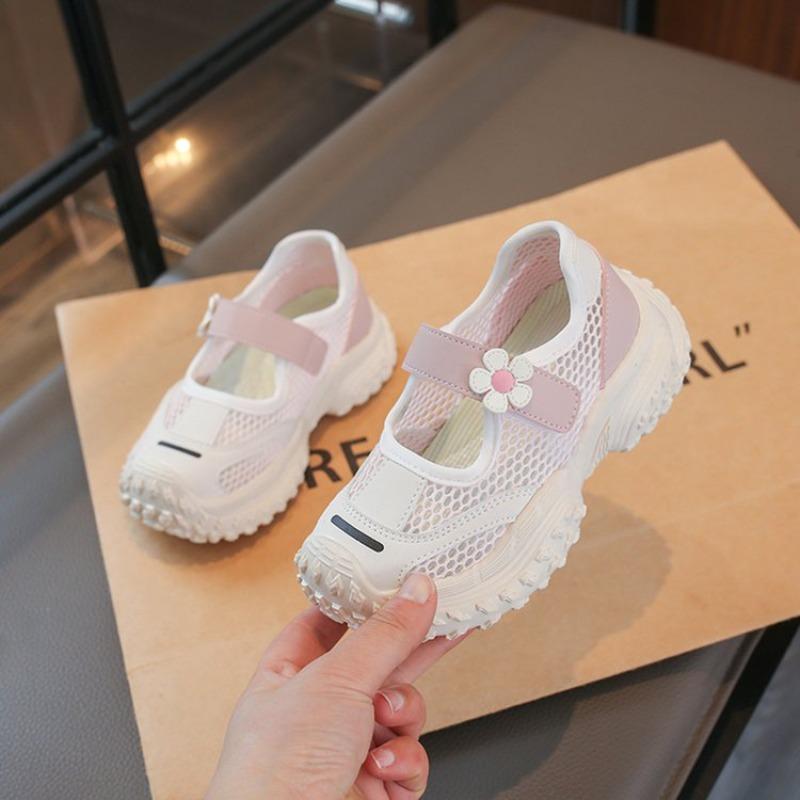 

Summer Sport Shoes for Children Anti-slippery Outdoor Running Footwear Boys Girls Hollow Out Breathable Teenager Kid s Sneakers 26(Inner 15.8cm) розовый