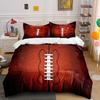 3Pcs Realistic Football Bedding Set Detailed Football Stitching and Texture Print Duvet Cover Bedroom Decor 3pc