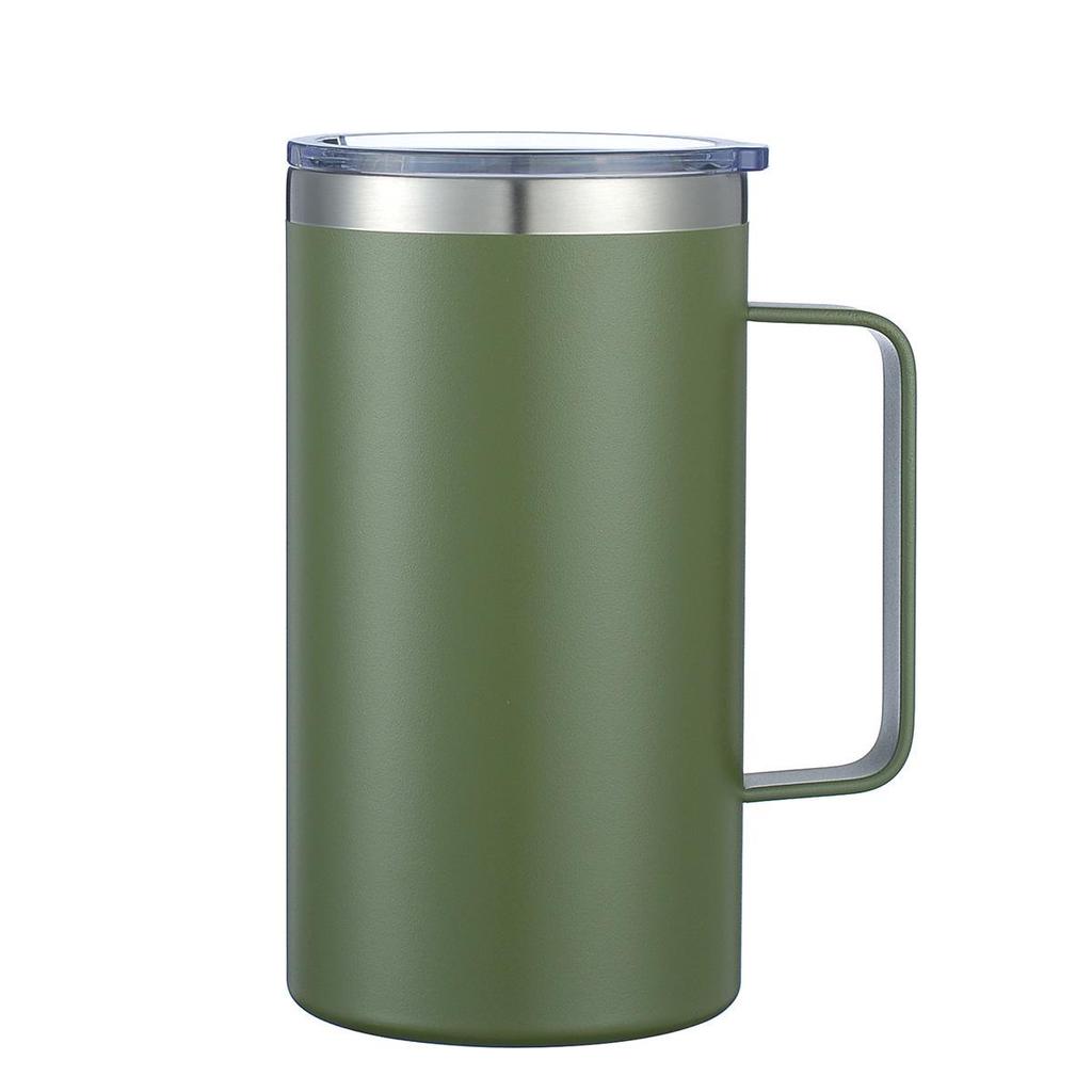 24oz Powder-Coated Stainless Steel 304 Insulated Coffee Mug with Handle