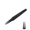 Insulated Anti-Static Black Tweezers - Industrial-Grade Nylon Tweezers with Pointed Electronic Repair Specialized  Tool