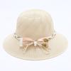 Chapeau de Paille Femme Mode Nœud Fleur Perles Été Grand Bord Chapeau de Plage Extérieur Pliable