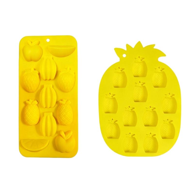 Fruit Shaped Ice Molds Tray Set, Pineapple Silicone Molds for Cocktails Ice, Jelly, Chocolate and Party Dessert Prep