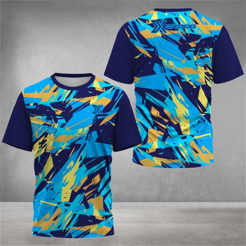 Fashion 3D Tie-Dye Print T Shirt For Men Summer Short Sleeve Outdoor Tennis Sports T-Shirt Casual Breathable Loose Top