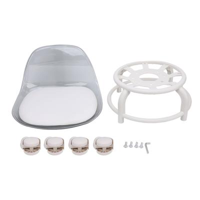 Niedriger Rollhocker mit Rädern Rückenlehne Klein Acryl Kurz Leise Mini Rollersitz Transparent