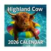 2026 Year The Horse Wall Calendars Unique Highland Cow Chinese Lunar Date Calendar Table Planner Yearly Agenda Organizer