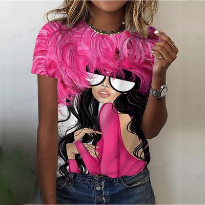 Women's T-shirt Abstract Art Face Print Girls Clothing 3D Oversized Classic Short Sleeve Tops Female Fashion Casual Streetwear