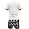 Men's Graphic 2pcs Tees sets Short Sleeve Short Pants Crew Neck Streetwear Sport Casual Outdoor Sport Casual 3D Print Summer White
