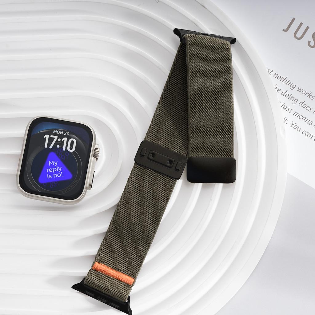 Magnetic Nylon Loop Strap Elastic Bracelet for Apple Watch Ultra 3 49mm Iwatch Series 11 10 9 8 7 6 SE 5 4 46mm 45mm 44mm 42mm