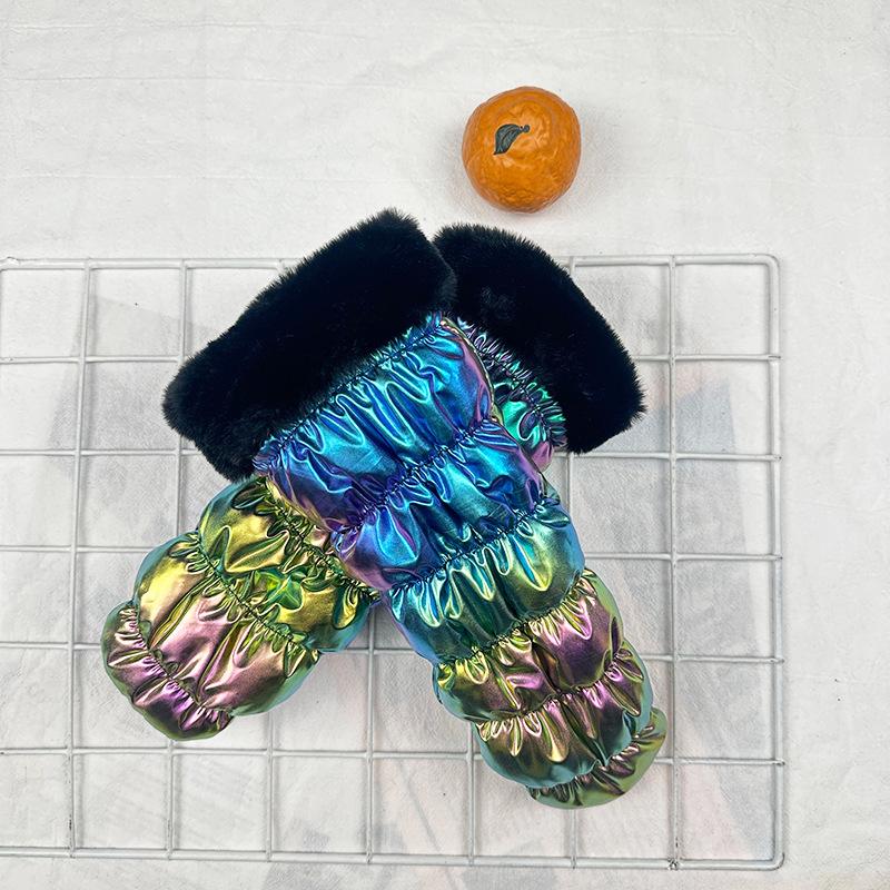 Модные осенние теплые перчатки женские флисовые утолщенные перчатки для велоспорта на открытом воздухе ветрозащитные перчатки