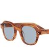Celine Three Point Logo Design Oval Sunglasses Men Sunglasses Bright-Gold Havana CL40326U-53V