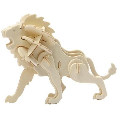 3D Wooden Puzzle To Assemble - Lion - 18.5 X 7 X 7.3 Cm