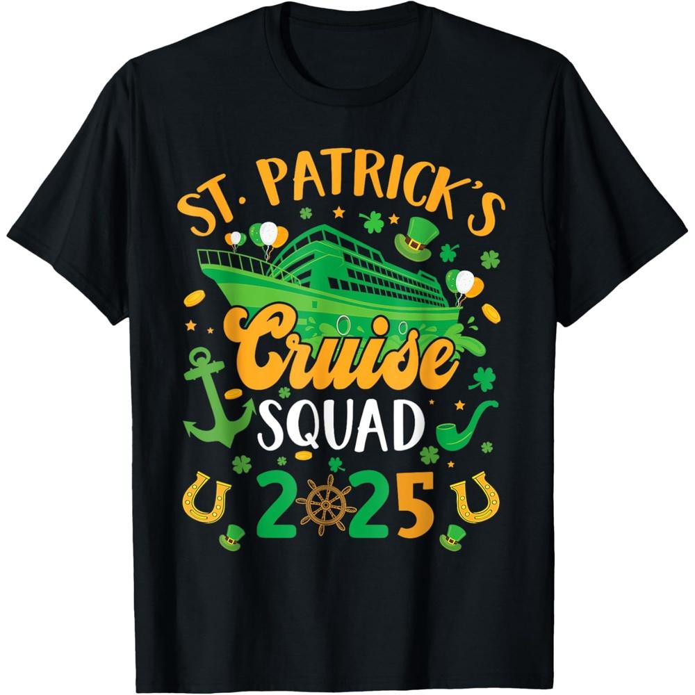 St Patrick s Day Cruise Squad 2025 Funny Family Matching Boys Girls T-Shirt 4XL чёрный