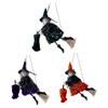 Decorazione Strega Appesa su Scopa di Halloween Bambola Figura da Interno Esterno Strega Volante Decorazione da Parete per Bar Portico Finestra Albero Casa