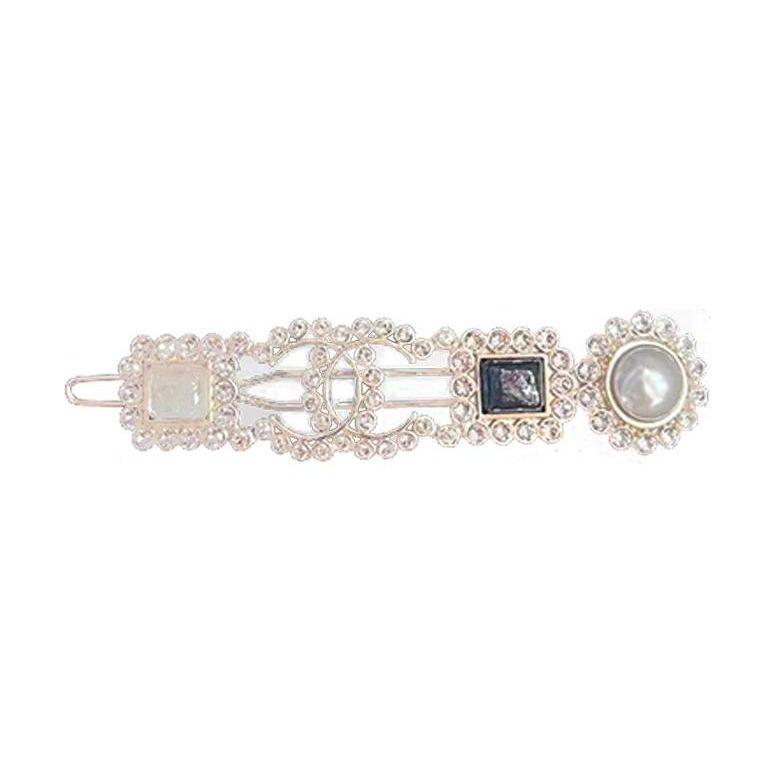 

Chanel Double C Design Metal Imitation Pearl Glass Rhinestone Hair Clip Women Hair Accessories Gold AB7209-B06943-NF760 Basic Packaging-Box Not Included,F,Gold