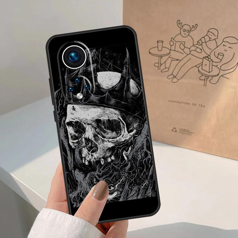 Gothic Fashion Skull For Huawei P20 P30 P40 P60 Pro P Smart Nova 9 5T Honor 70 90 50 Magic5 Lite X7a X9a X8a Case