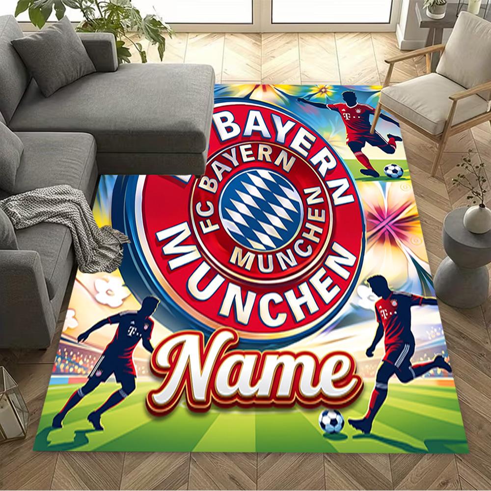 Bayern Munich Soccer Action Floor Mat Design for Hallway Dining Room Game Room Kitchen Antislip Carpet Decorate Offices Birthday/Christmas Gift