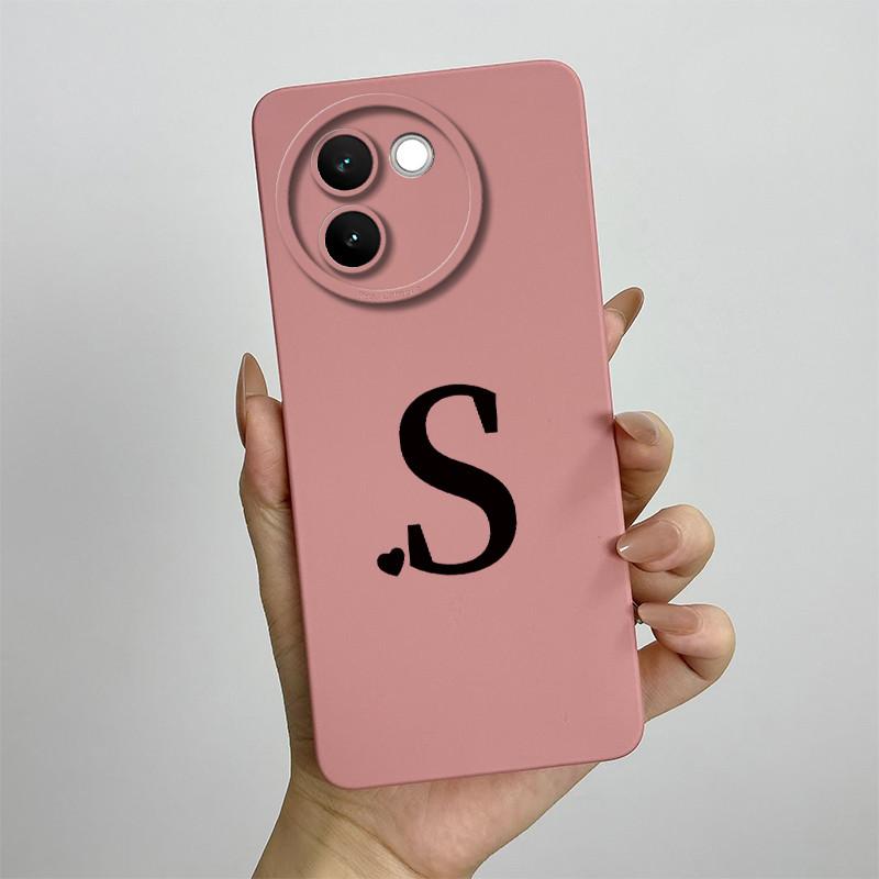 For Vivo V30e Case Vivo V30E 5G V2340 V2339 Phone Case Cute Initial Letters ShockProof Matte Silicone Soft Protective Back Cover