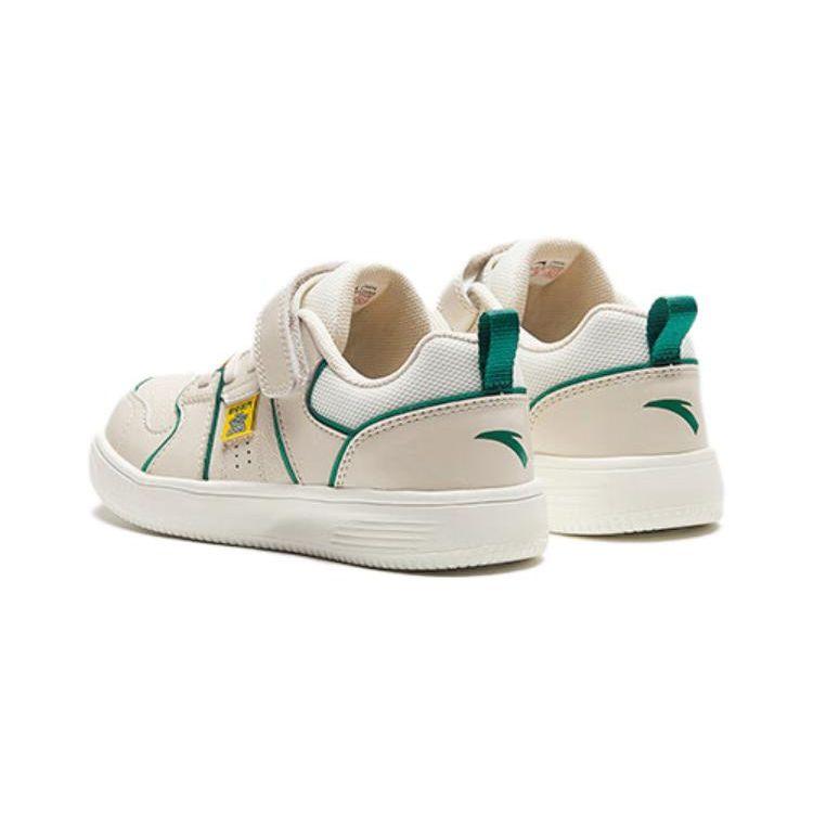 Anta Kids Round Toe Comfortable Non-Slip Shock Absorbing Low-Top Kids Skate Shoes Kids Sneakers White A312419902-1