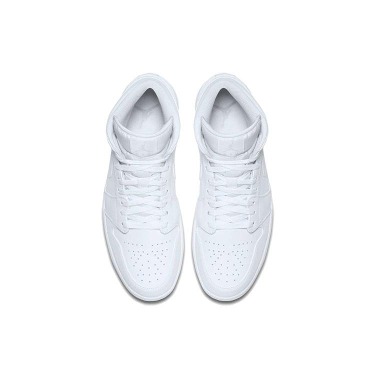 New JORDAN 1 Mid White/Pure Platinum 554724-104