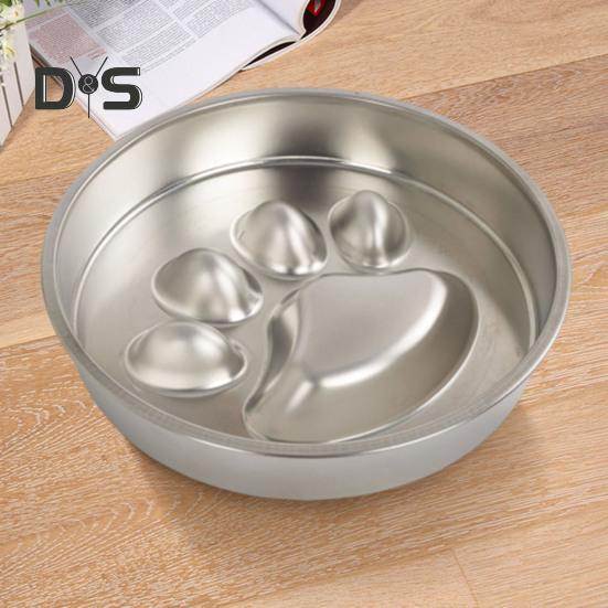 900ml Dog Slow Feeder Bowl Anti Slip Dog Slow Feeder Dry Wet Food Feeding Bowl Cute Cat Paw Bone Design Dog Bowl for Large Breeds