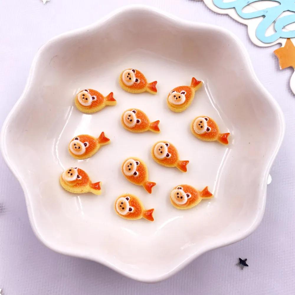 50pcs Resin Colorful Mini 3D Simulated Bread Nail Art Decor Donuts Pizza Biscuit Flat Back Scrapbooks DIY Jewellery Decor Crafts