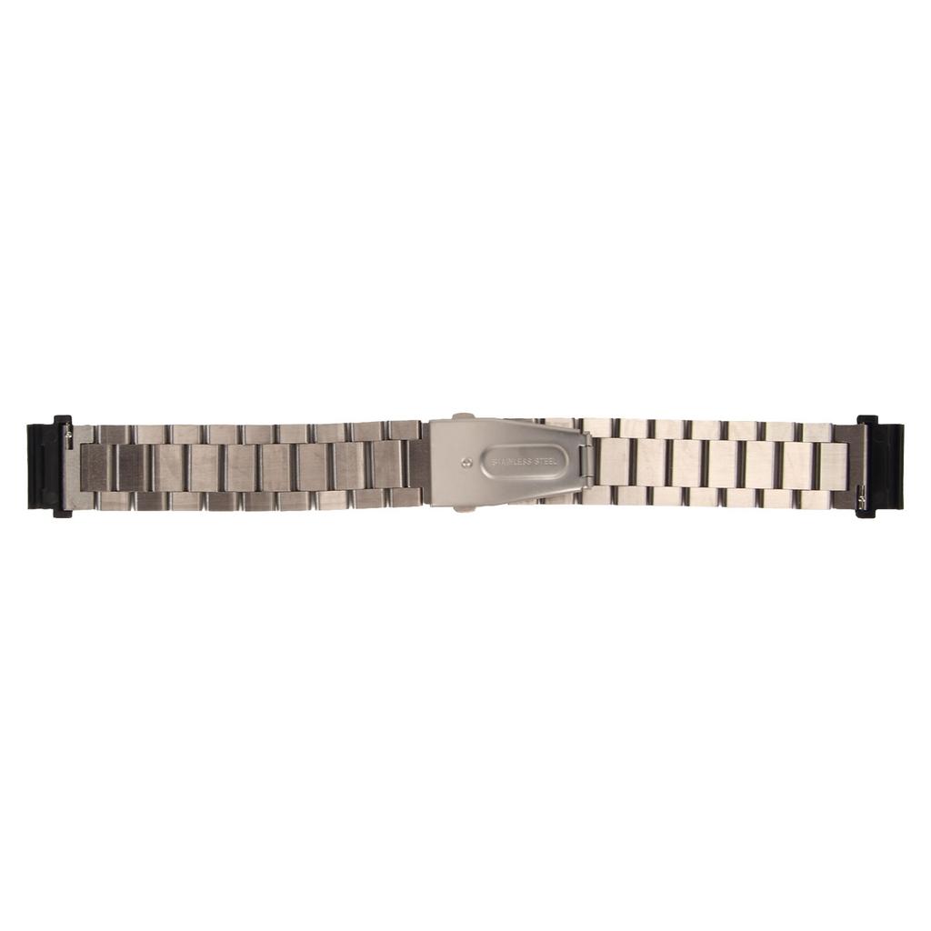 Watch Band Replacement Stainless Steel Dual Buckle 24mm for Garmin Fenix 7S 6S 5S Silver