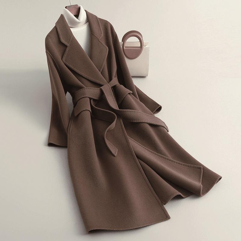 

Осенне-зимняя женская одежда новое пальто женское двустороннее кашемировое длинное пальто женское высококлассное пальто M recommends about 121-75kg