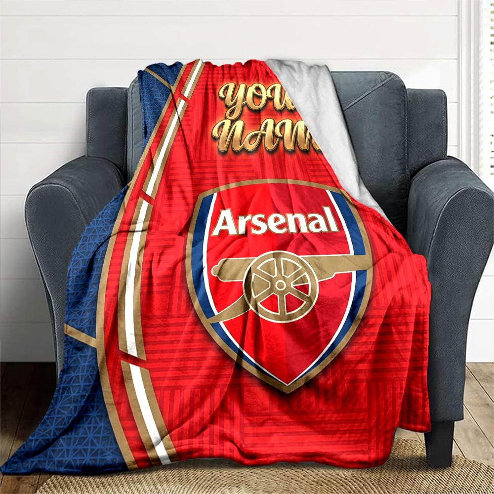 1pc Personalized Name A-Arsenal Blanket, Gift, for Men and Women, Soft Blanket, Good for Sofa Bed Couch Travel, Lightweight Flannel Blanket