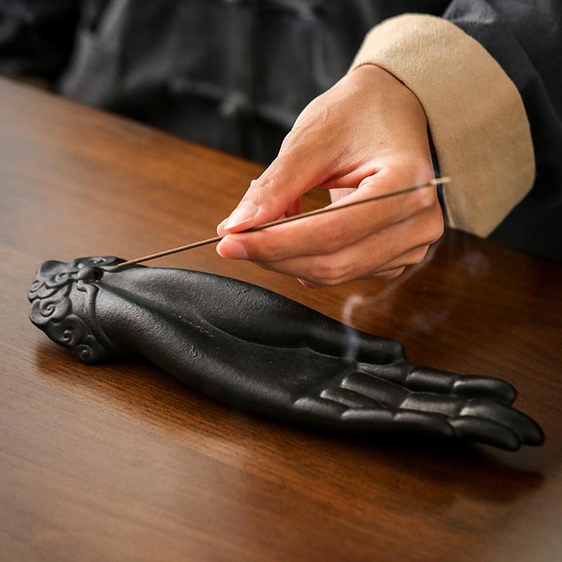 Buddha Hand Rökelsekar Rökelsehållare Keramisk Rökelsekar Sovrumsrökelsekar Kreativ Prydnad