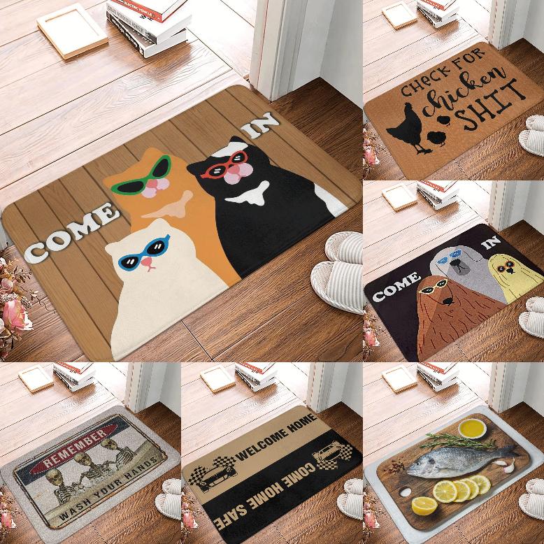 Fun Cat Carpet Kitchen Bedroom Bathroom Door Non Slip Mat Garden Garage Door Floor Entrance Carpet Home Party Decoration
