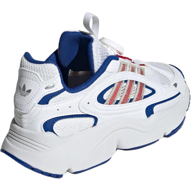 adidas Originals Ozmillen Anti Slip Wear Resistant Low Top Kids Lifestyle Shoes White/Blue/Light Scarlet Sneakers JR8367