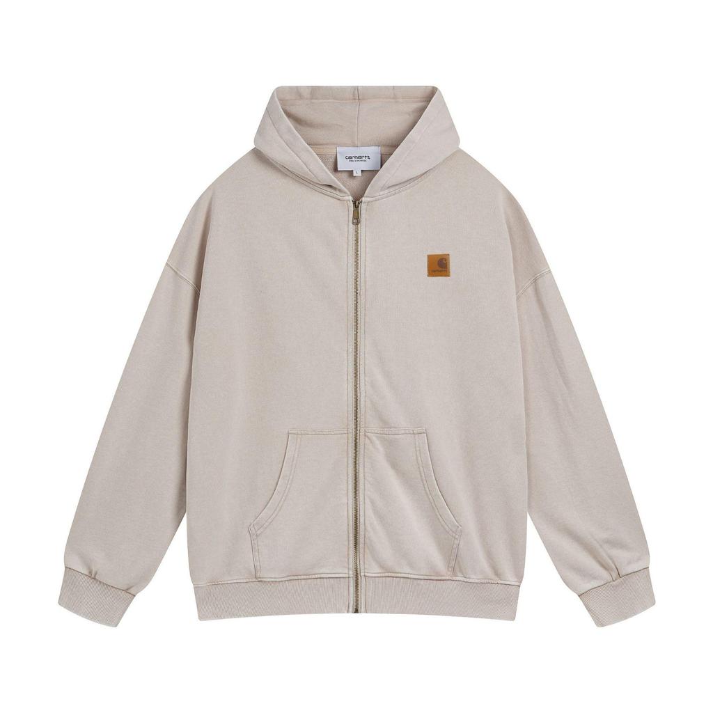 Carhartt 2025 Pánská vypraná mikina s kapucí na zip a tepláky - Retro volný střih