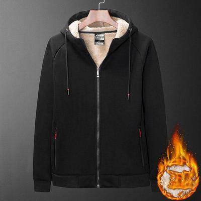 Winter Thicken Hooded Cotton Winter Plus Cashmere Men's Casual Lamb Cashmere Plus Size Hoodie Plush Coat L-8XL Streetwear