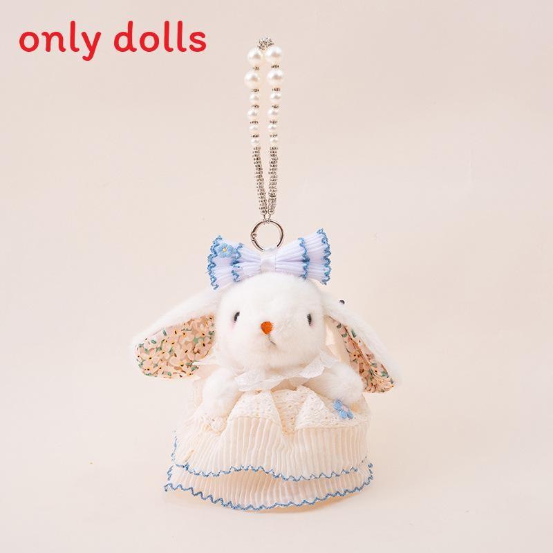 Soft Rabbit Hanging Plush Doll With Bow And Dress Decorationfor Bag And Home Decor