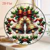 2pcs 2D Flat Acrylic Print Christmas Bell Ornament Hanging Room Home Garden Decor Gifts Halloween New Year Christmas Decoration