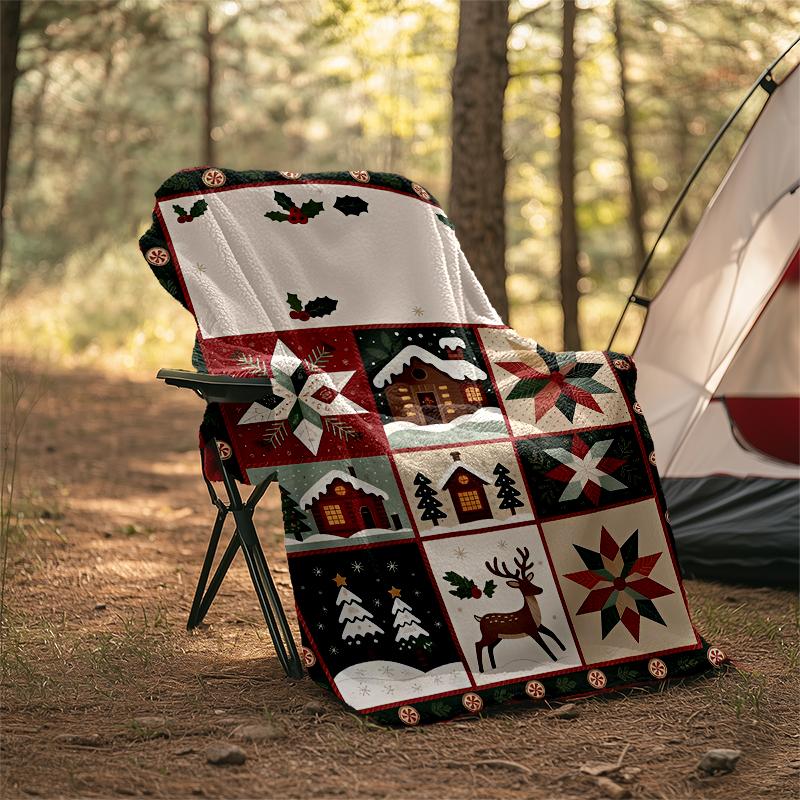 Christmas Theme Printed Blanket - Perfect for Couch, Bed, Travel & Outdoor Use | Machine Washable, Cozy & Durable.