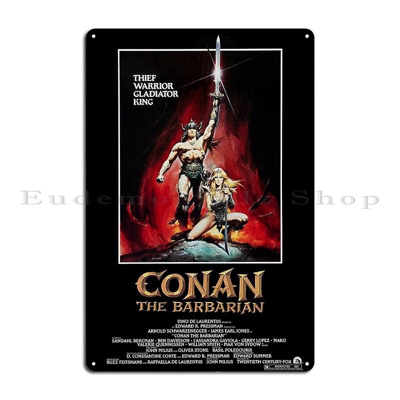 Конан-варвар Металлическая табличка Кино Гараж Классический Паб Печать Жестяная табличка Постер 20x30cm（7.8x11.8inch）