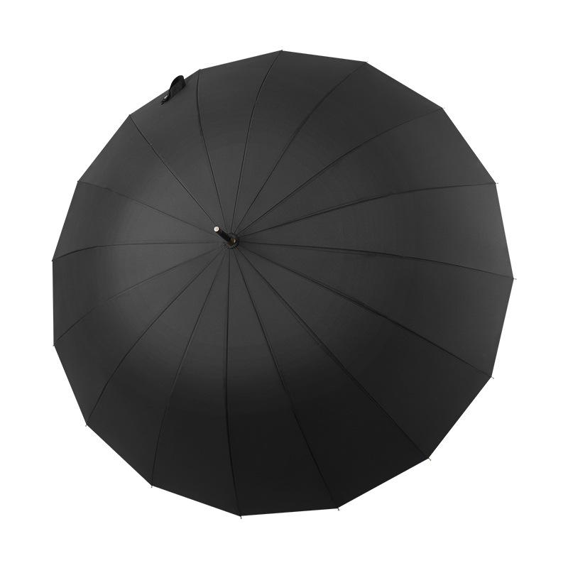 16-Bone wooden handle golf umbrella oversized double wind-resistant straight rod long-handled umbrella men's business advertising gift umbrella